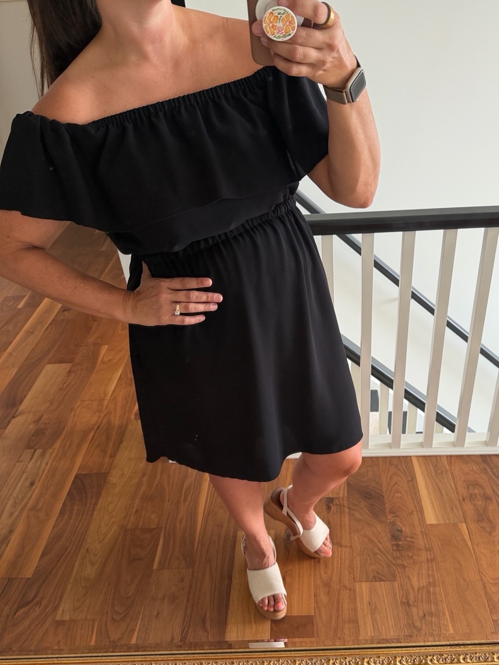 Wilfred Aritzia Off-Shoulder Black Women’s Dress